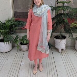 Orange Kurta Suit (Size X-Small)